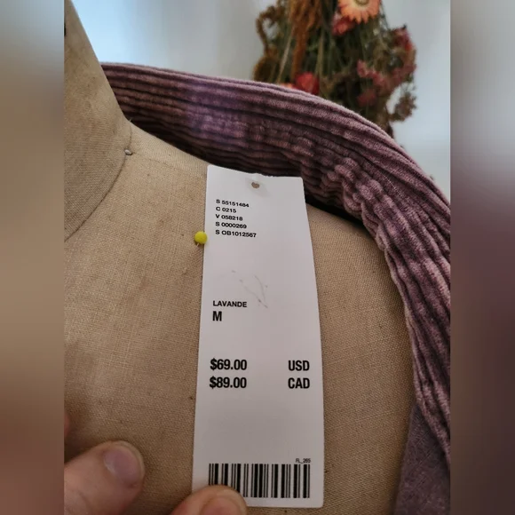 NWT Urban Outfitters BDG Lilac Jumbo Corduroy Shirt - Picture 4 of 8